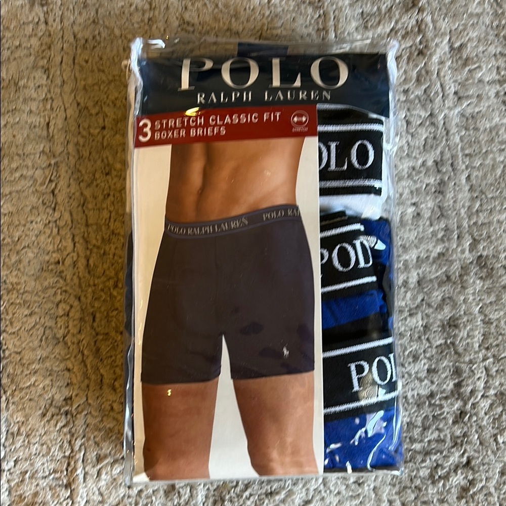 Polo by Ralph Lauren Men's Black and Blue Boxer Briefs